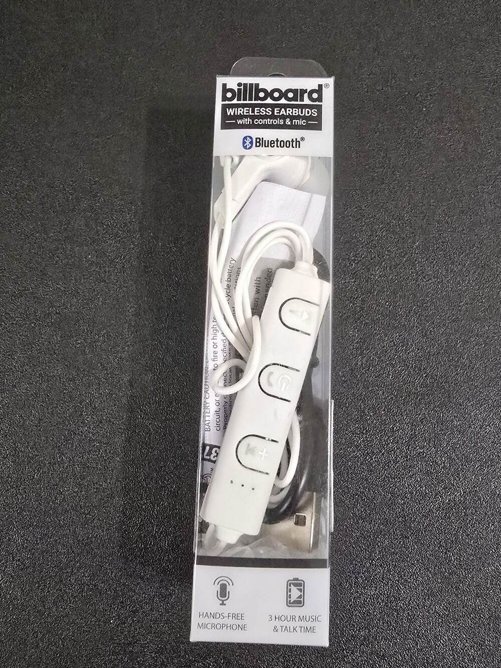 New White billboard Wireless Bluetooth Earbuds With Controls And Mic